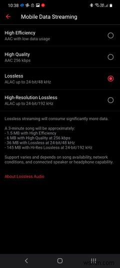 AndroidのAppleMusicでロスレスオーディオとハイレゾ音楽をストリーミングする方法 