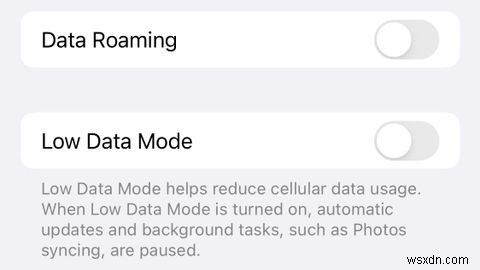 iPhoneで低データモードをオフにする方法 