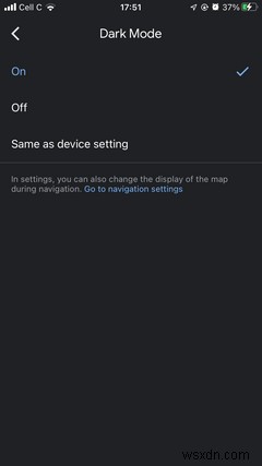iPhoneでGoogleマップのダークモードを有効にする方法 