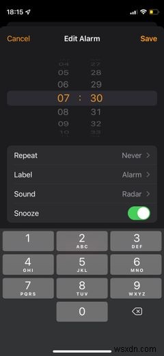 iOS15で目覚まし時計のキーパッドエントリを元に戻す方法 