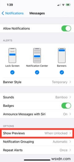 iPhoneのロック画面で通知プレビューを非表示にする方法 