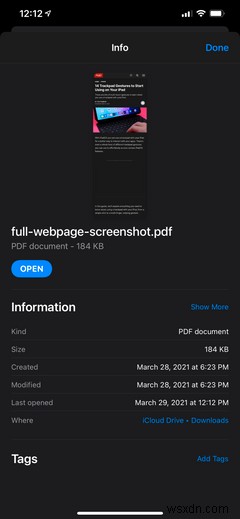 iOSのSafariでフルページのスクリーンショットを撮る方法 