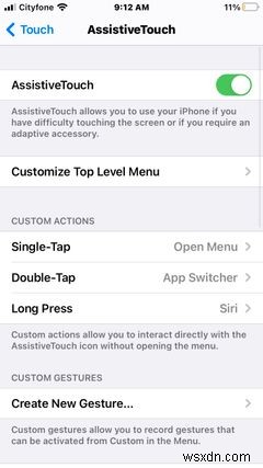 AssistiveTouchで仮想iPhoneホームボタンを使用する方法 