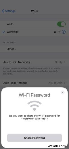 iPhoneからiPhoneにWi-Fiパスワードを共有する方法 