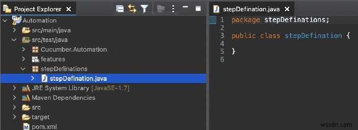 JavaでCucumberのステップ定義ファイルを作成するにはどうすればよいですか？ 