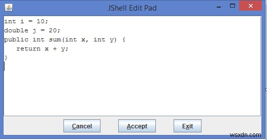 Java9のJShellのさまざまな/editコマンドは何ですか？ 