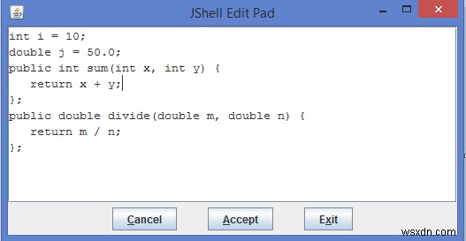 Java9のJShellのさまざまな/editコマンドは何ですか？ 