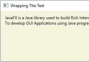 JavaFXでウィンドウの幅内にテキストを折り返すにはどうすればよいですか？ 