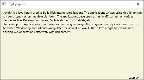 JavaFXでテキストノードを作成するにはどうすればよいですか？ 