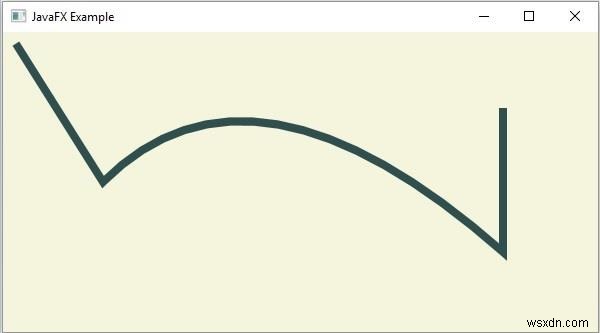 JavaFXでパス要素の2次曲線を作成するにはどうすればよいですか？ 