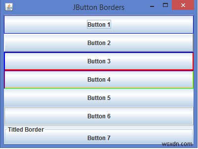 JavaでJButtonにさまざまな境界線を適用するにはどうすればよいですか？ 