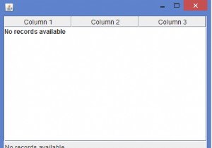 JavaのJTableに使用可能なレコードがないテキストを表示する方法は？ 