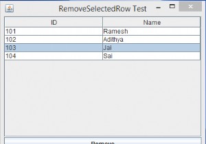 JavaのJTableから選択した行を削除するにはどうすればよいですか？ 