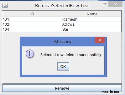 JavaのJTableから選択した行を削除するにはどうすればよいですか？ 