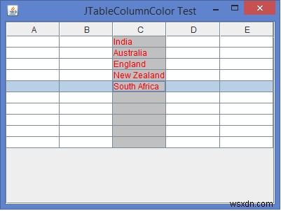 JavaでJTableの個々の列の背景/前景色を設定するにはどうすればよいですか？ 