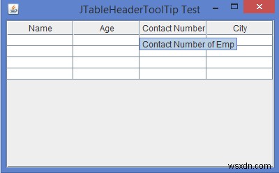 JavaでJTableHeaderの各列にツールチップを設定するにはどうすればよいですか？ 