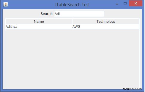 JavaでJTableの検索機能を実装するにはどうすればよいですか？ 