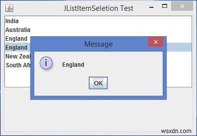 JavaでJListアイテムを選択するときに値を表示するにはどうすればよいですか？ 