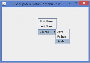 Javaのサブメニューを使用してJPopupMenuを作成するにはどうすればよいですか？ 