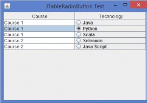 JavaのJTableセルにJRadioButton（ラジオボタン）を追加・挿入する方法