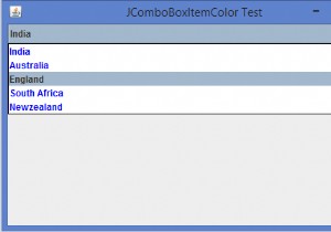 Javaで前景色と背景色をJComboBoxアイテムに設定するにはどうすればよいですか？ 
