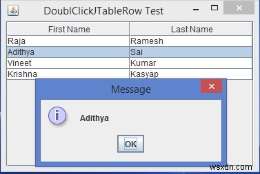 JavaでJTable行のダブルクリックイベントを検出するにはどうすればよいですか？ 