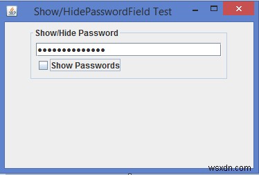 JavaでJPasswordFieldのエコー文字を表示/非表示にするにはどうすればよいですか？ 