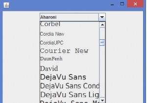JavaでJComboBox内にさまざまなフォントアイテムを表示するにはどうすればよいですか？ 
