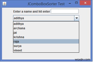 JavaでJComboBoxのアイテムを並べ替えるにはどうすればよいですか？ 