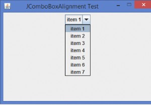 JavaでJComboBoxのアイテムを中央揃えにする方法は？ 