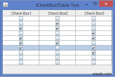 JavaのJTableセル内にJCheckBoxを追加/挿入するにはどうすればよいですか？ 
