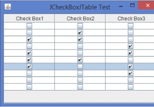 JavaのJTableセル内にJCheckBoxを追加/挿入するにはどうすればよいですか？ 