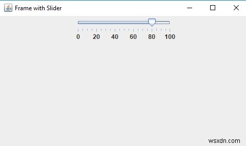 JSliderでエクステントを設定するJavaプログラム 