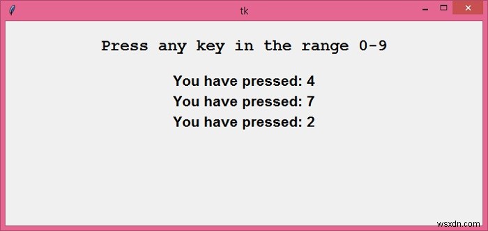 Tkinterですべての数字キーをバインドするにはどうすればよいですか？ 