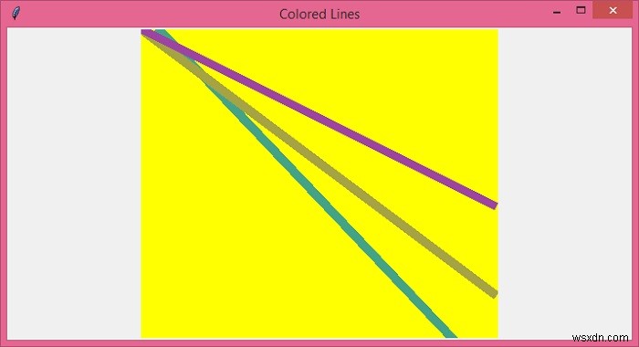 Tkinter –長さに基づいて色付きの線を作成する方法は？ 