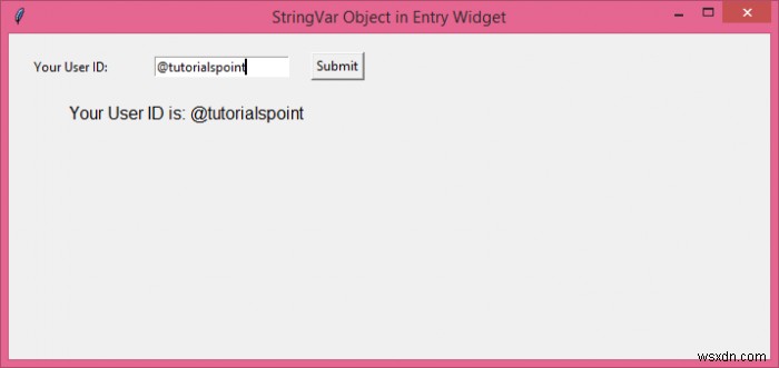 TkinterのEntryウィジェットでStringVarオブジェクトを使用するにはどうすればよいですか？ 
