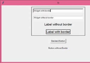 Tkinterでウィジェットの境界線を取り除く方法は？ 