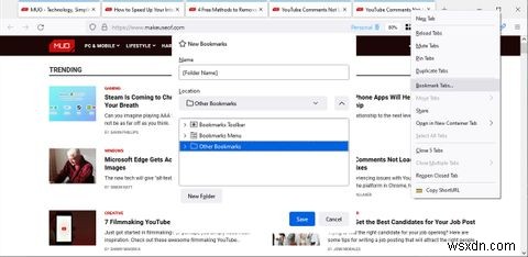 Chrome、Firefox、Edge、Brave、Safariですべてのタブをブックマークする方法 