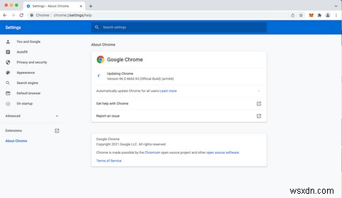 Chromeをv96.0.4664.110にアップデートして、重大なセキュリティ問題を修正する