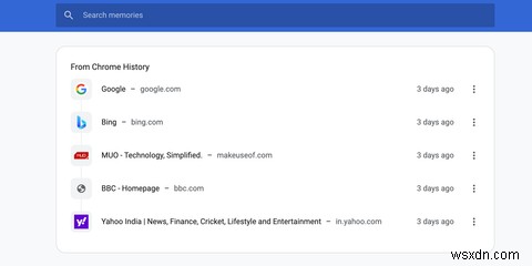 Chromeは、メモリを備えたより優れたWebアクティビティビューを提供します 