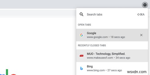 Google Chromeは間もなく、閉じたタブをすばやく見つけて復元できるようになります 