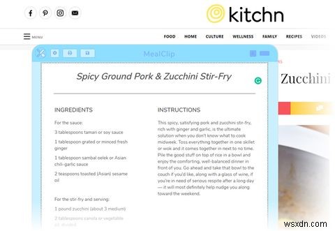 Chromeの食品ブログから料理レシピをきちんと表示する方法 
