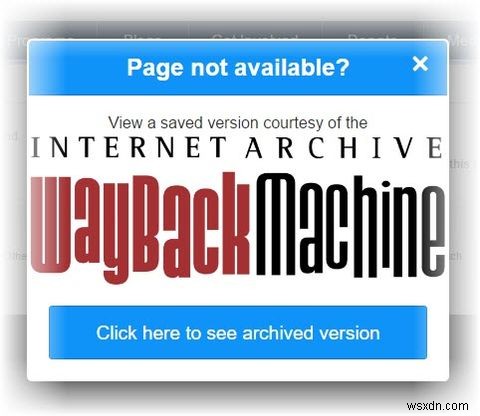 ChromeでWaybackMachineを使用してデッドURLリンクを表示する方法 