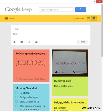 Google Keep For Chrome：簡単なメモを取るためのブラウザ内ソリューション 