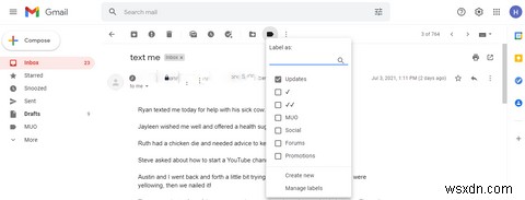 Gmailでフォルダを作成する方法 