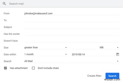 Gmailで添付ファイル付きのメッセージをすばやく見つける方法 