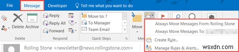 Outlookのルールでメールの受信トレイを管理できるようにする 