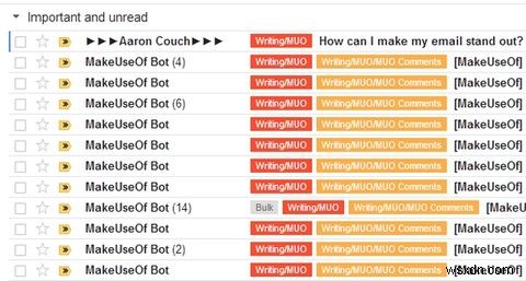 雑然とした受信トレイでメールメッセージを目立たせる方法 