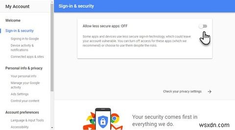 Googleがサードパーティアプリへのサインインアクセスを禁止した場合の対処方法 