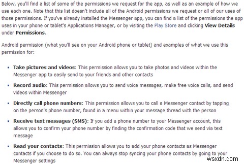 とにかく、それらのFacebook Messengerのアクセス許可はどれほど悪いですか？ 